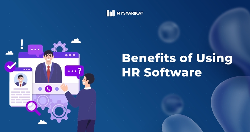 HR Software Icon, benefits of using HR Software text 