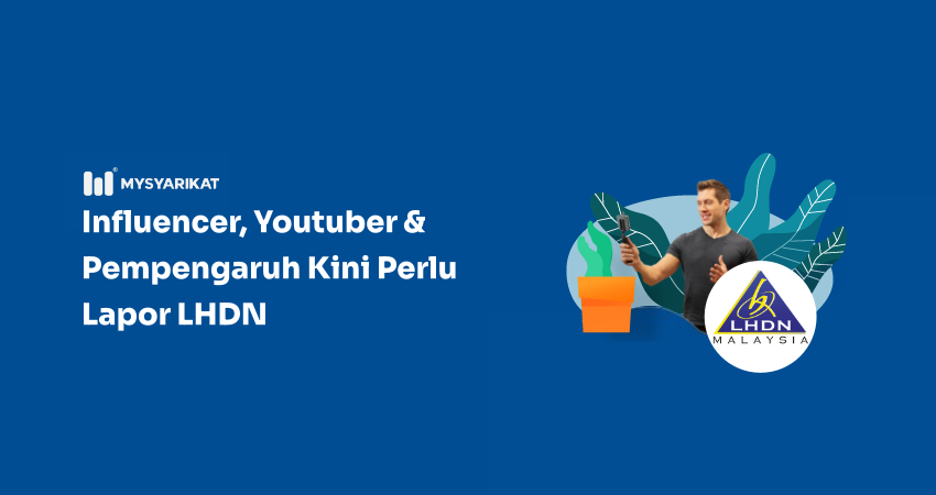 seorang influencer selfie dengan ada logo LHDN