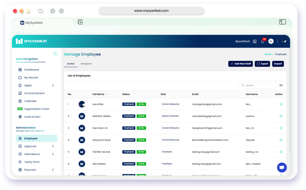 Preview 5 - Employee Management