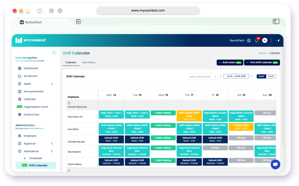 Preview 9 - Shift Calendar